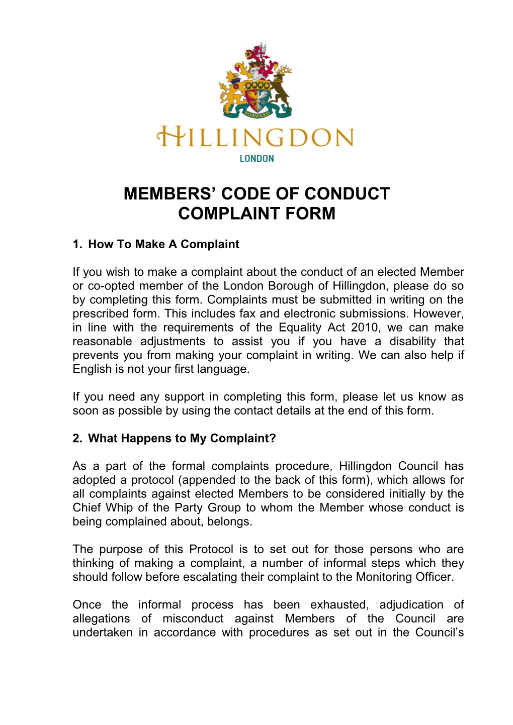 Members Code of Conduct