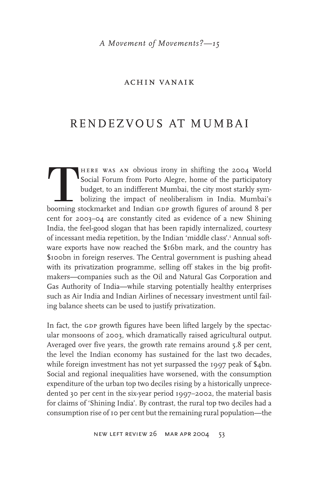 Rendezvous at Mumbai