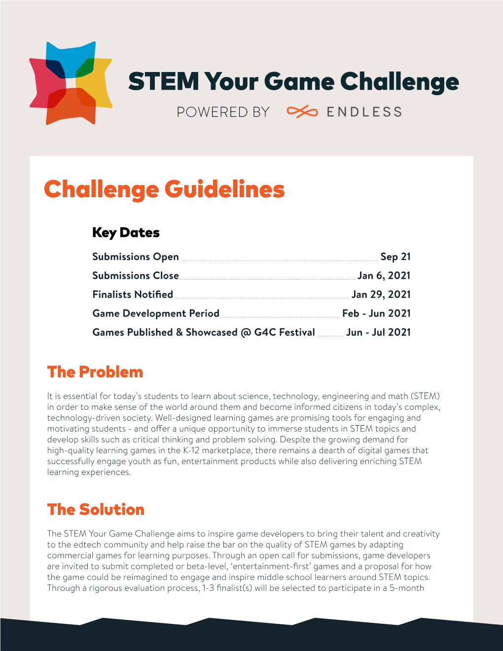 STEM Your Game Challenge Guidelines