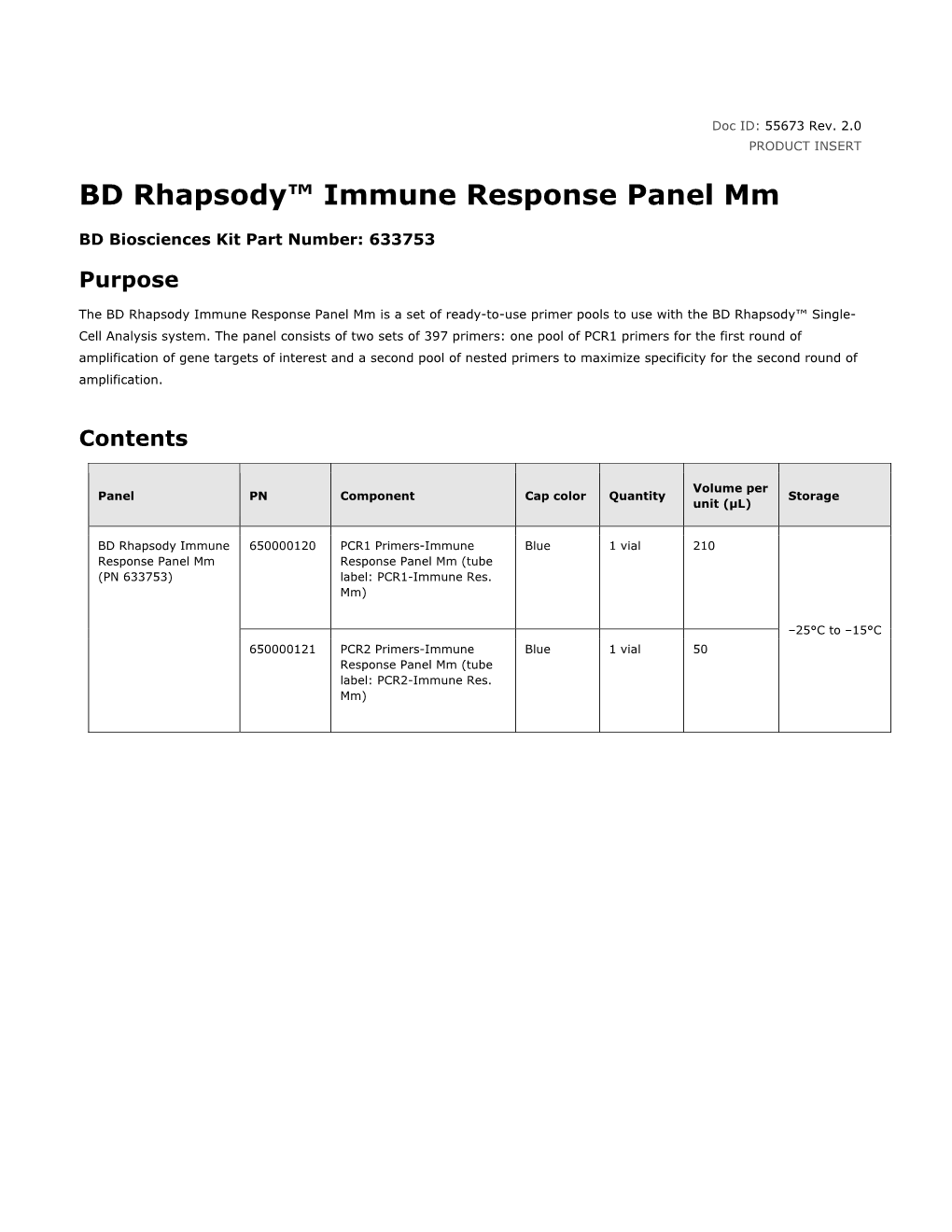 BD Rhapsody™ Immune Response Panel Mm