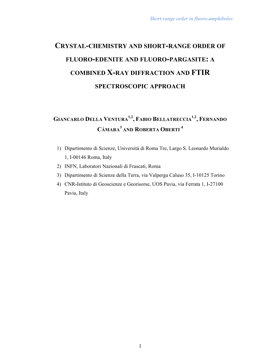 Crystal-Chemistry and Short-Range Order Of