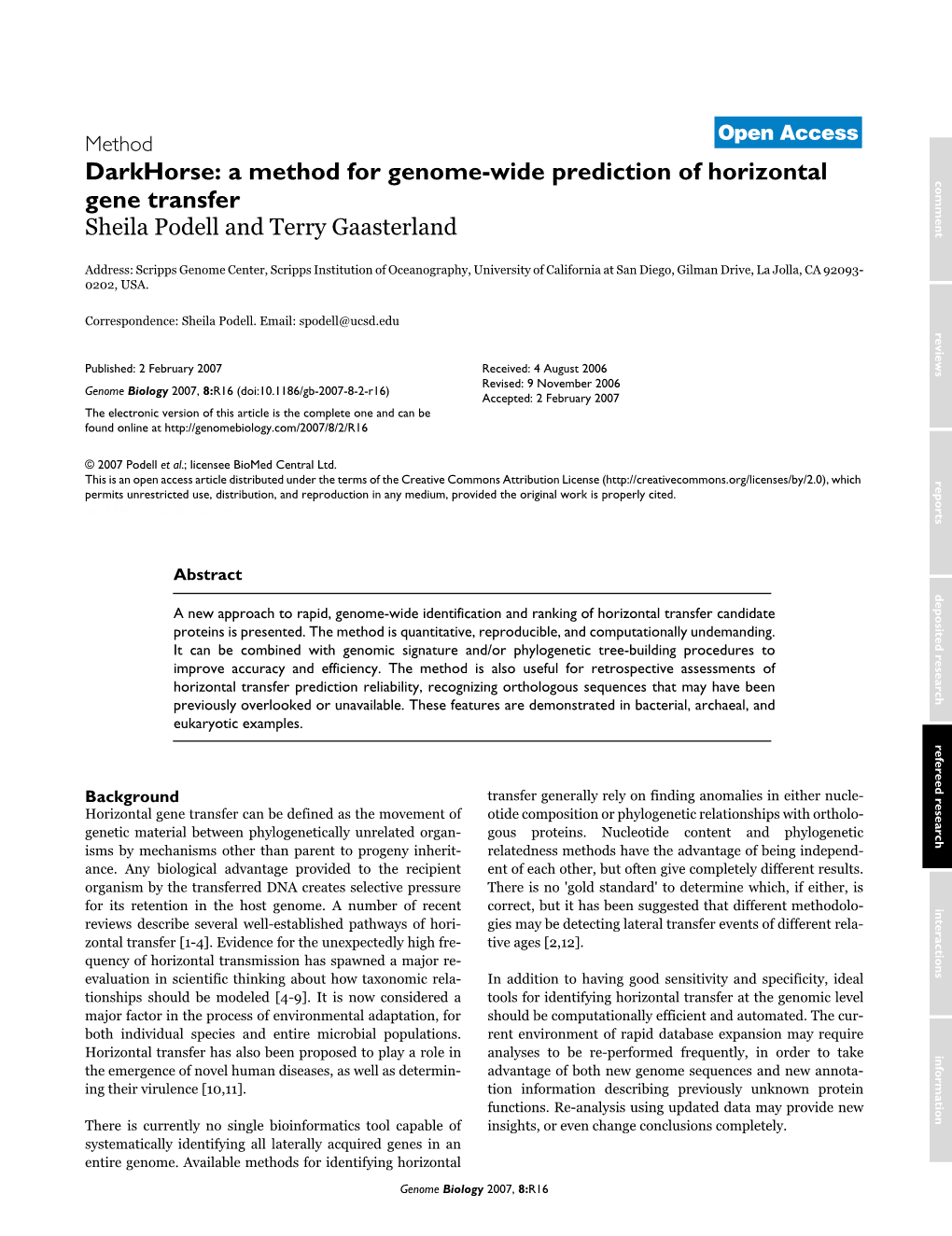 Darkhorse: a Method for Genome-Wide Prediction of Horizontal Gene Transfer