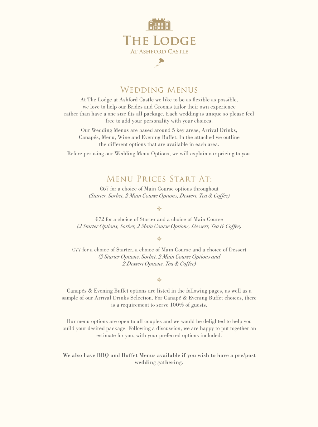 Wedding Menus Menu Prices Start