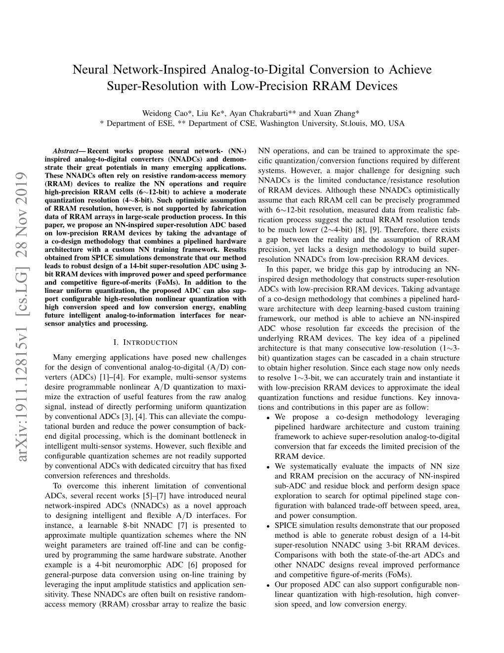 Neural Network-Inspired Analog-To-Digital Conversion to Achieve Super-Resolution with Low-Precision RRAM Devices