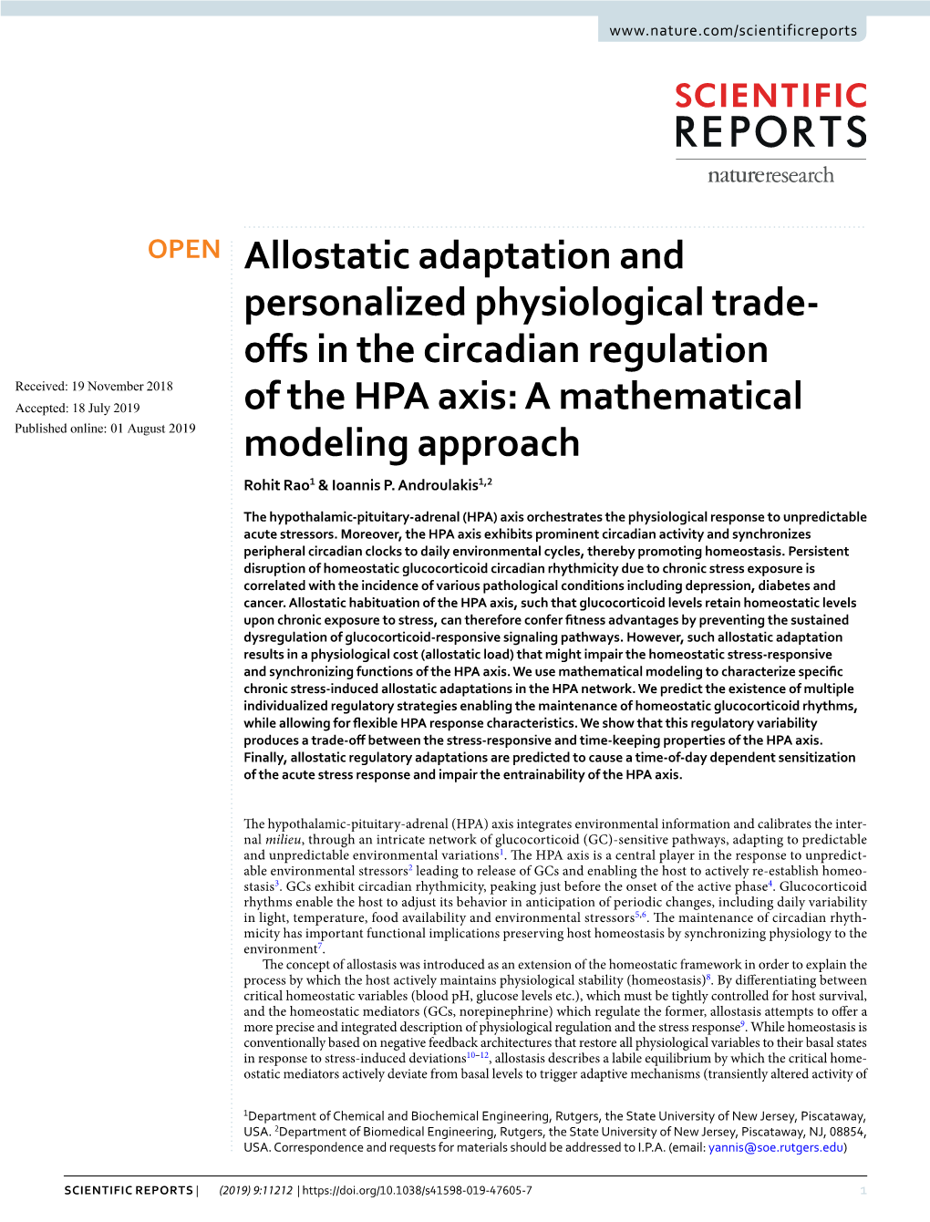 Allostatic Adaptation and Personalized Physiological Trade-Offs In