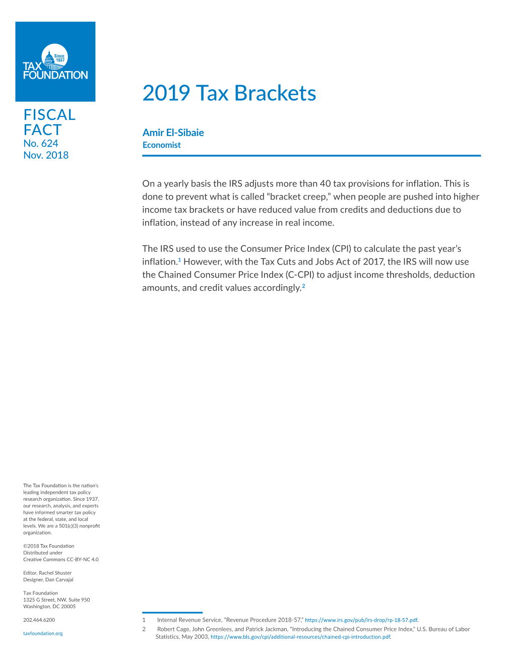 2019 Tax Brackets FISCAL FACT Amir El-Sibaie No