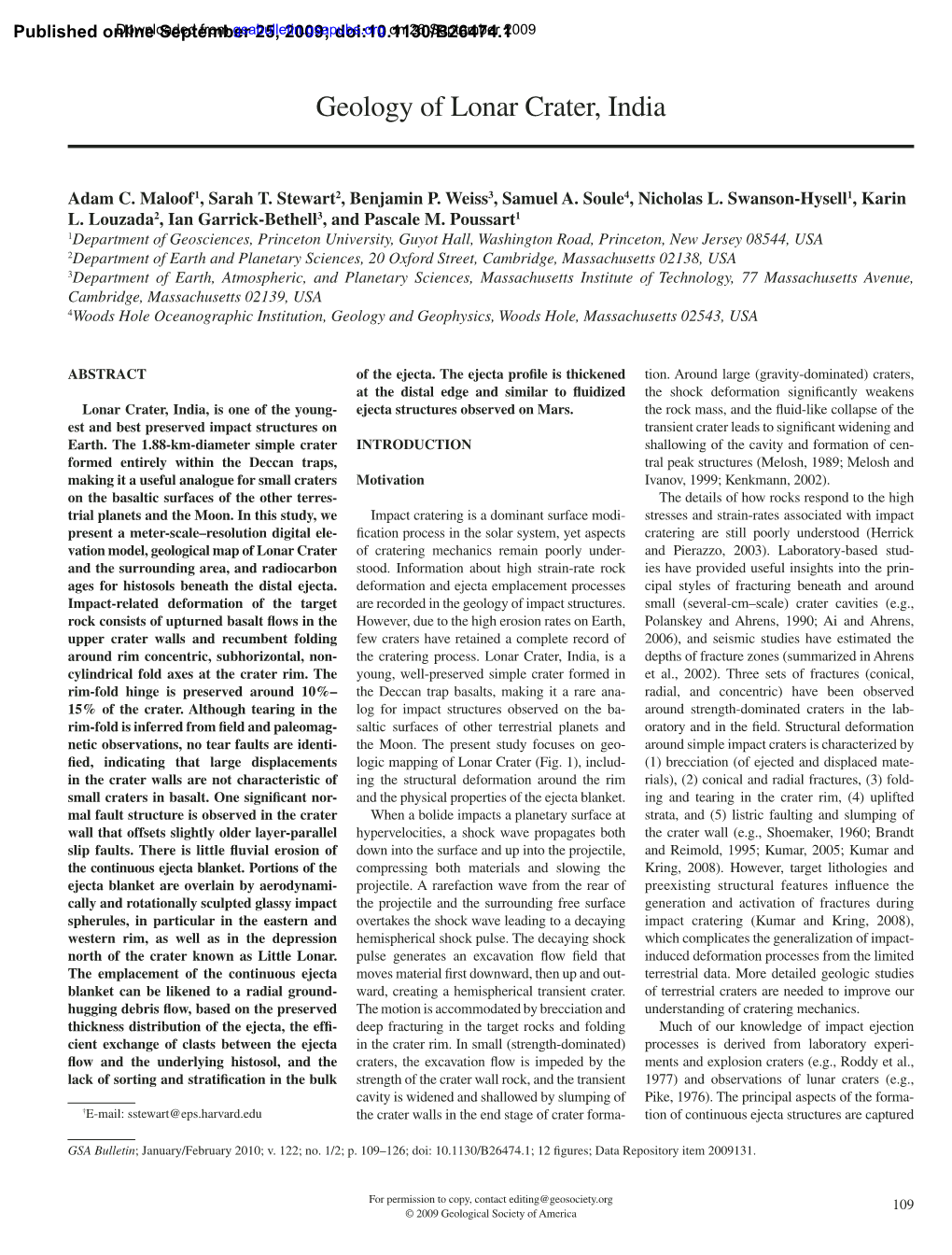 Geology of Lonar Crater, India