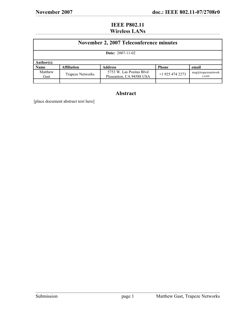 IEEE P802.11 Wireless Lans s47