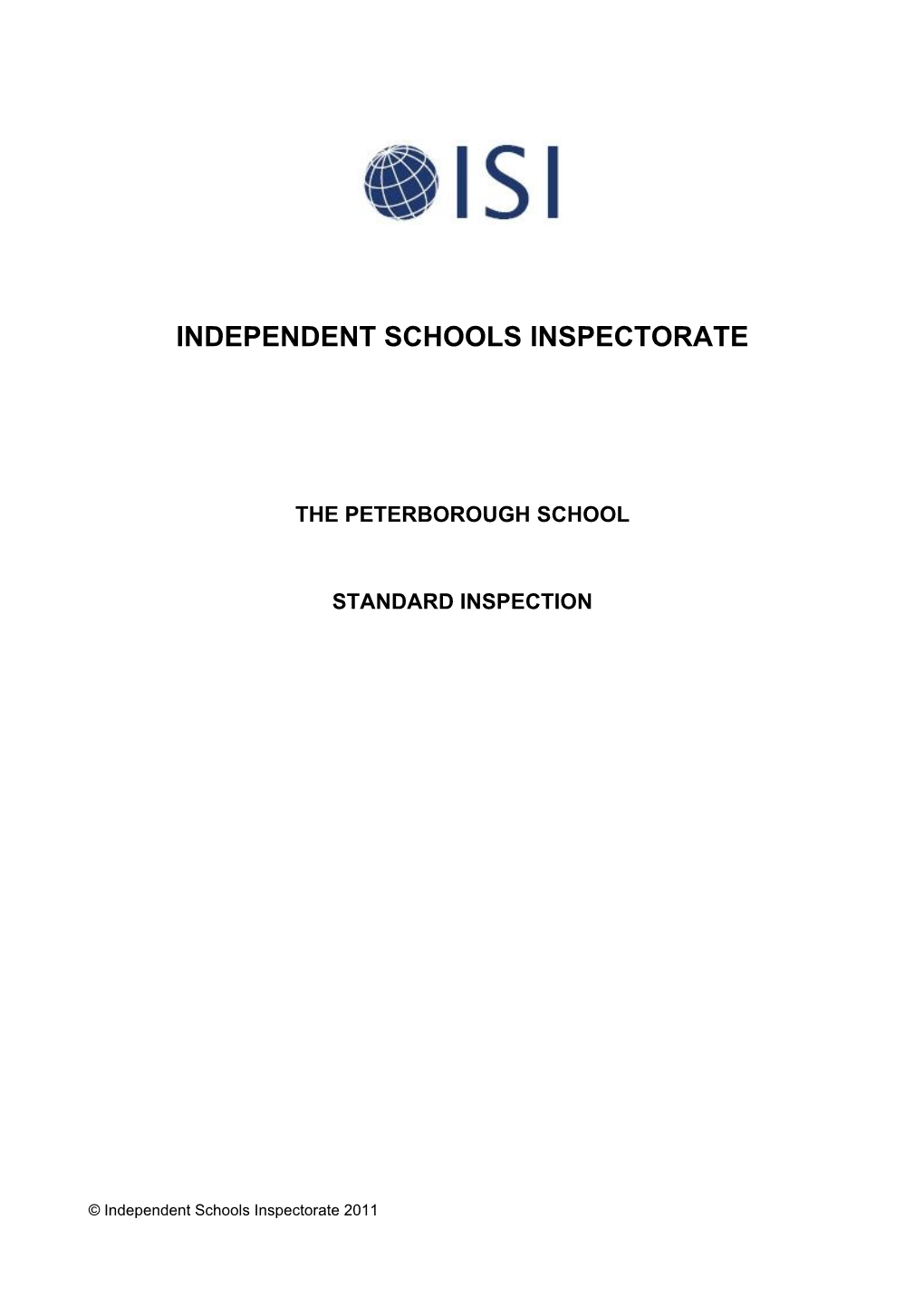 The Peterborough School Standard Inspection October 2011 Download