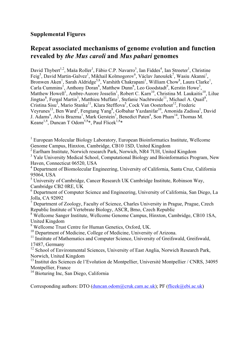 Repeat Associated Mechanisms of Genome Evolution and Function Revealed by the Mus Caroli and Mus Pahari Genomes