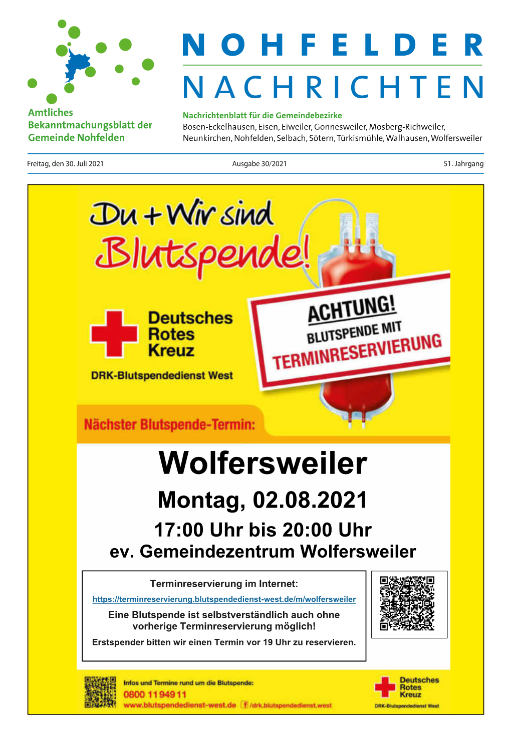 Wolfersweiler Montag, 02.08.2021 17:00 Uhr Bis 20:00 Uhr Ev