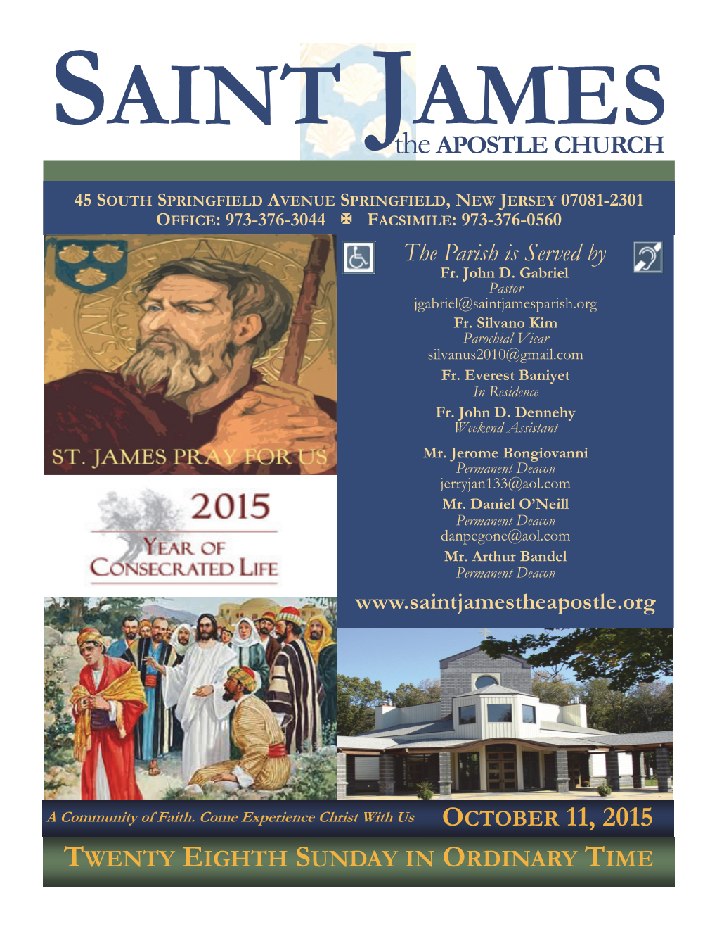 Bulletin 638 Saint James the Apostle Church Springfield NJ October 11