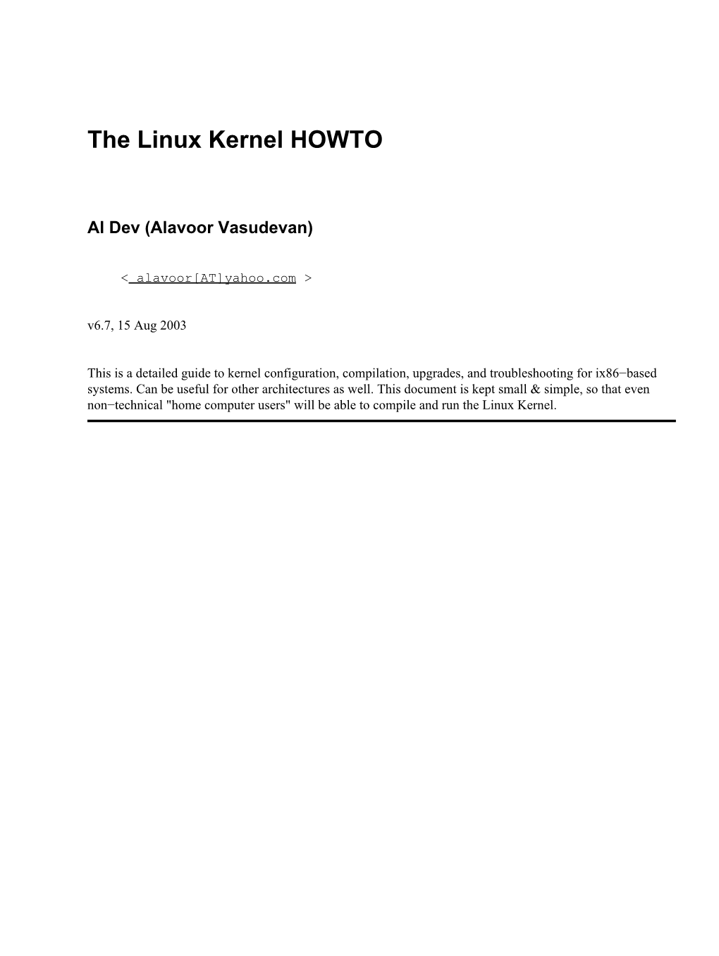 The Linux Kernel HOWTO