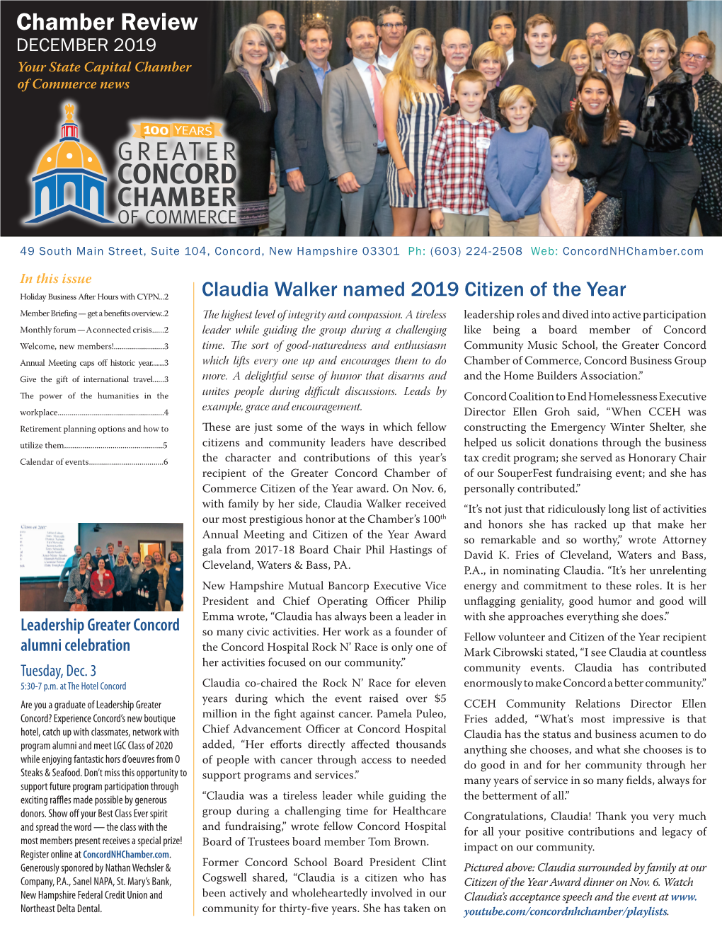 Chamber Review DECEMBER 2019 Your State Capital Chamber of Commerce News