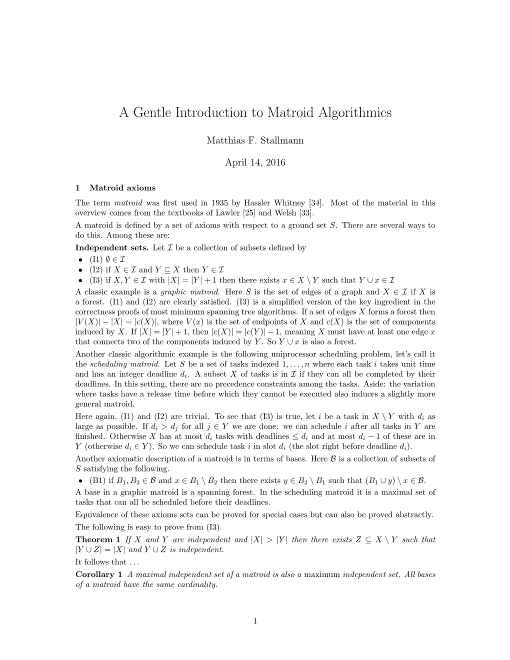 A Gentle Introduction to Matroid Algorithmics