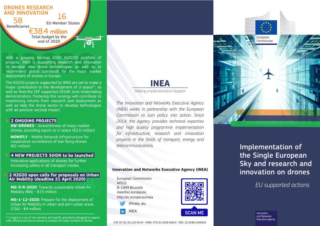 Implementation of 4 NEW PROJECTS SOON to Be Launched the Single European Innovative Applications of Drones for Further Increasing Safety in All Transport Modes