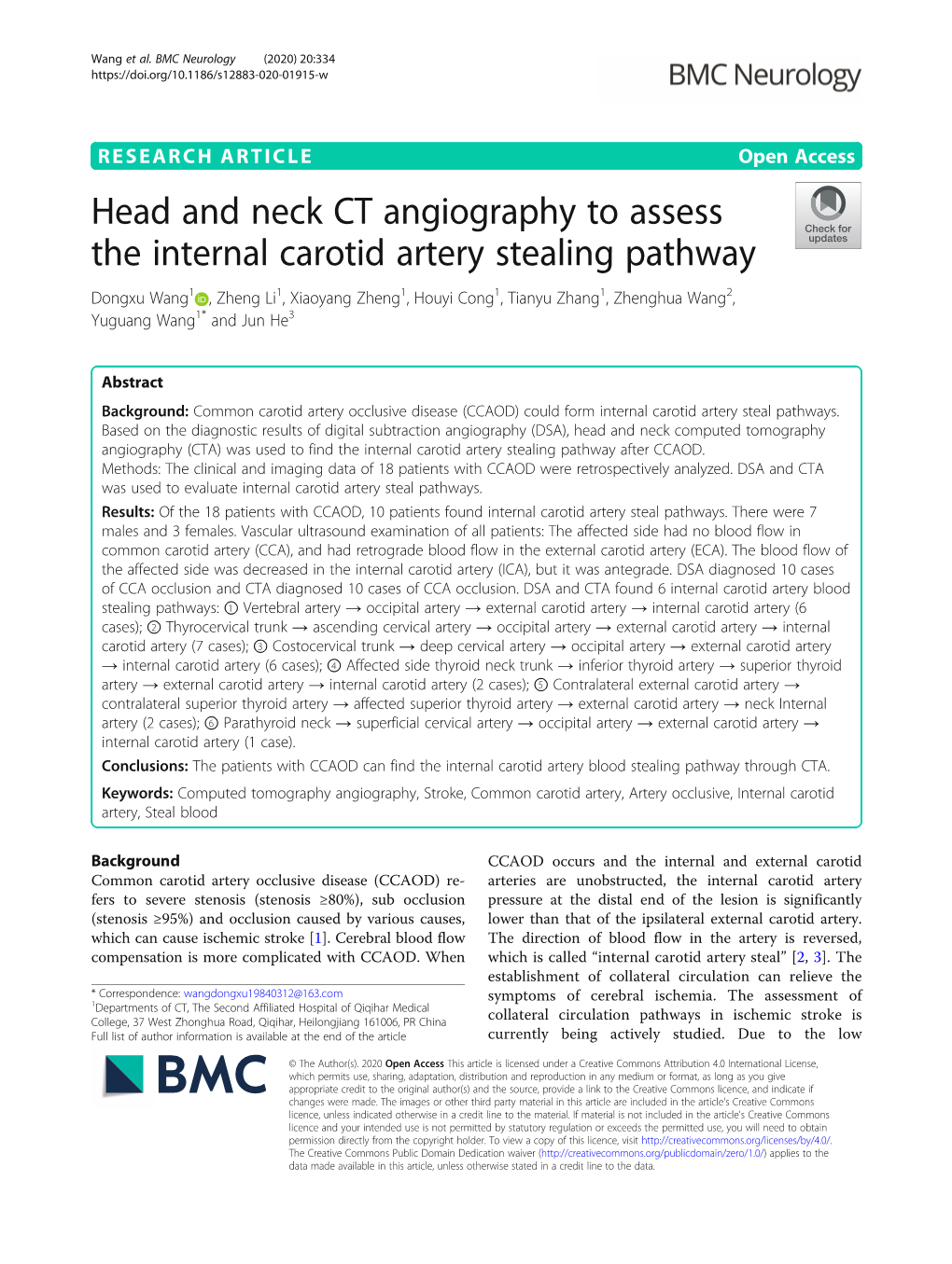 Head and Neck CT Angiography to Assess the Internal Carotid Artery