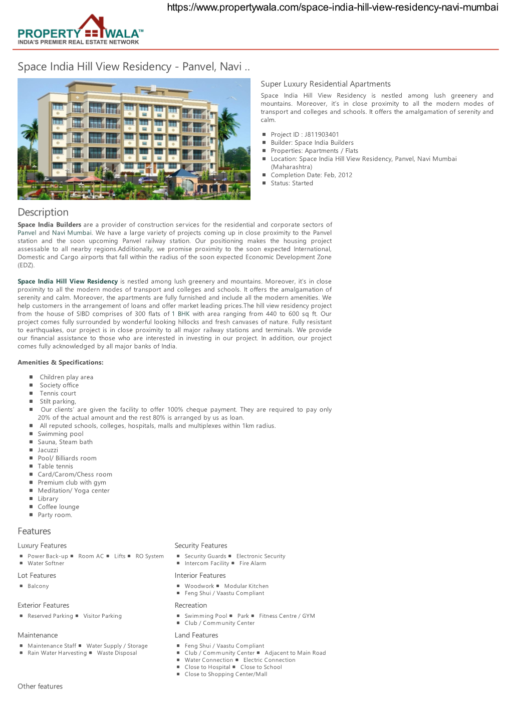 Space India Hill View Residency - Panvel, Navi … Super Luxury Residential Apartments Space India Hill View Residency Is Nestled Among Lush Greenery and Mountains