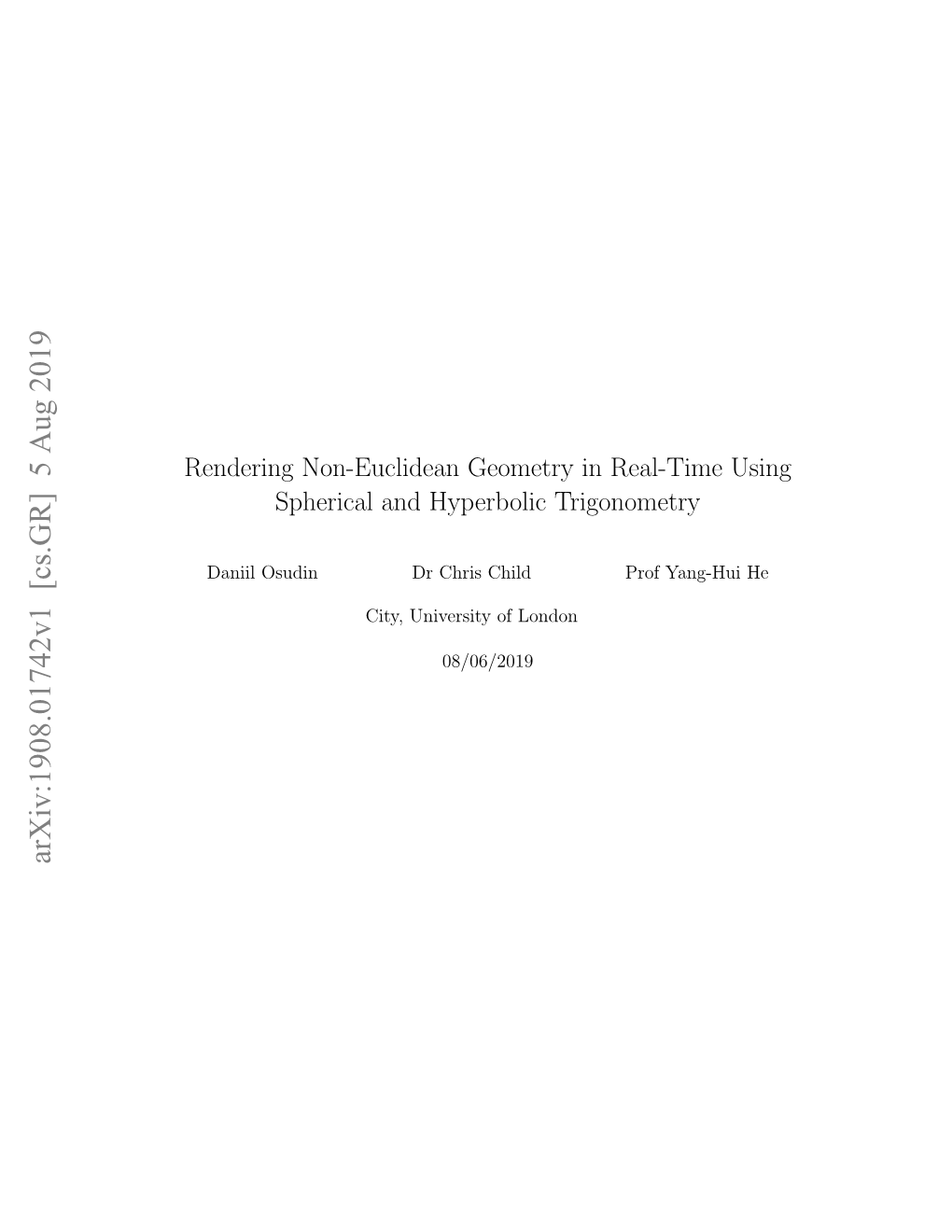 Arxiv:1908.01742V1 [Cs.GR] 5 Aug 2019 Contents