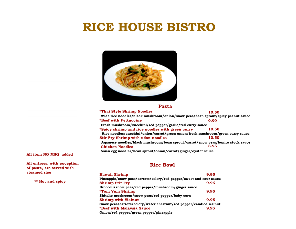 Rice House Bistro