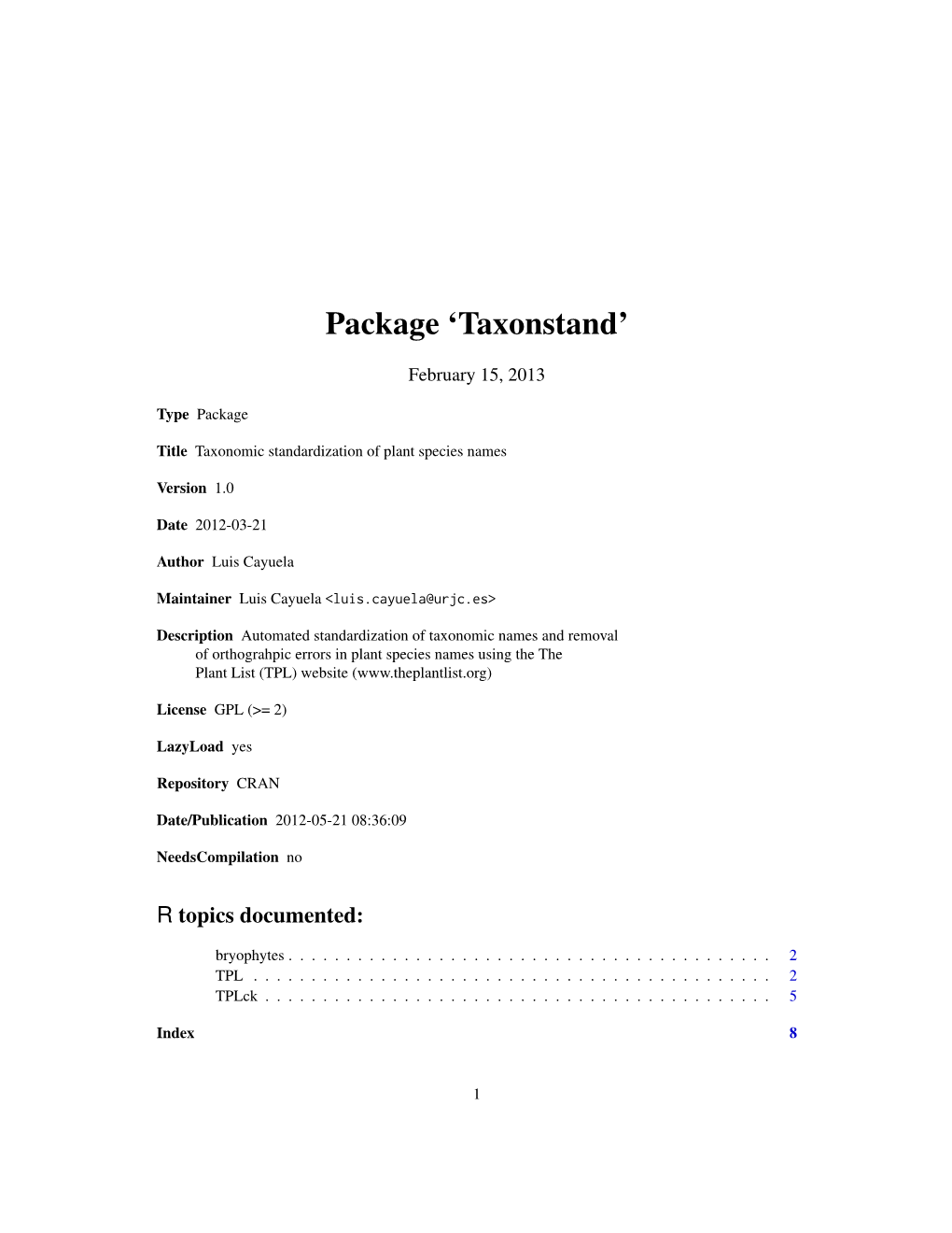 Package 'Taxonstand'