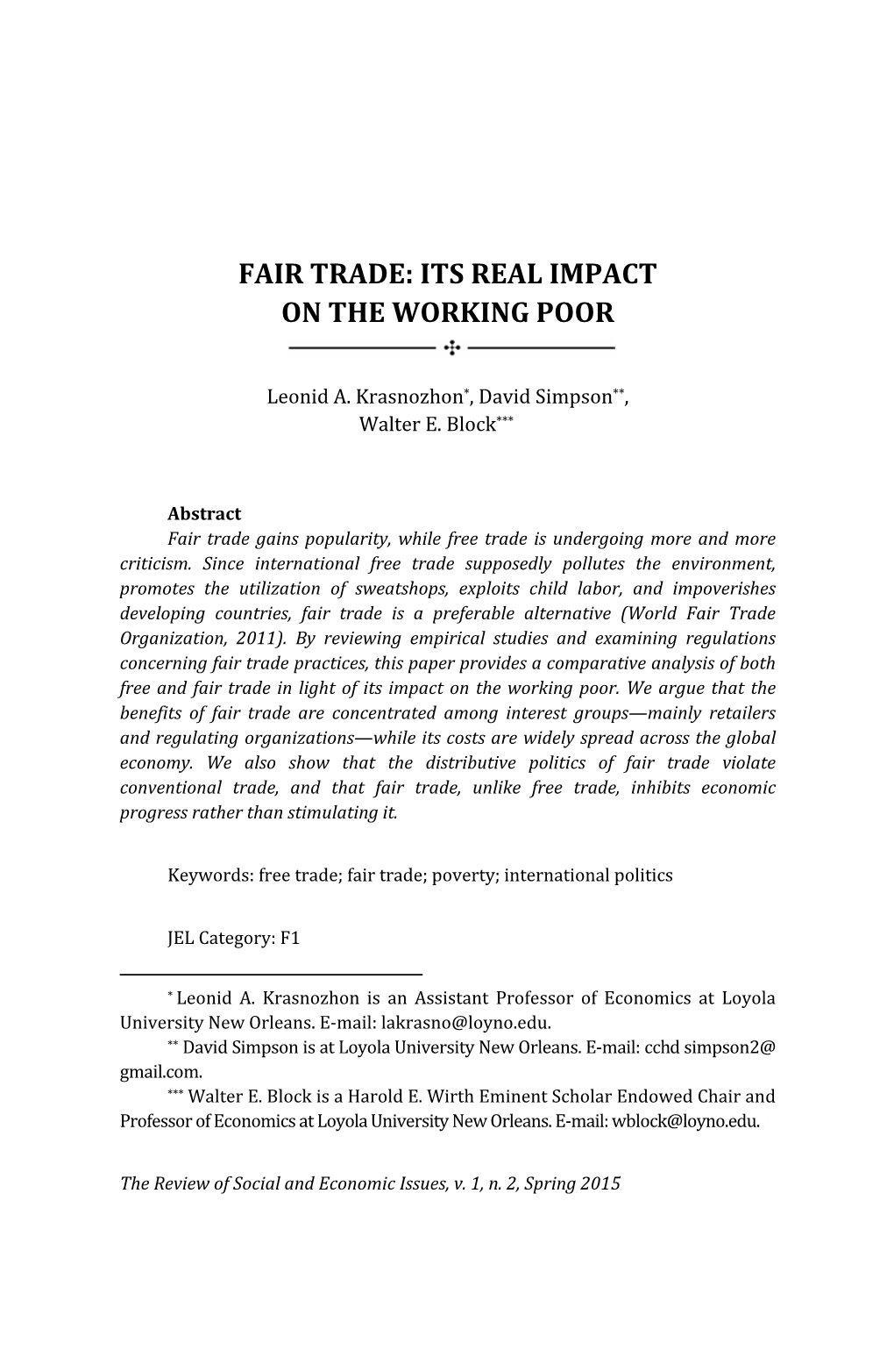 Fair Trade: Its Real Impact on the Working Poor