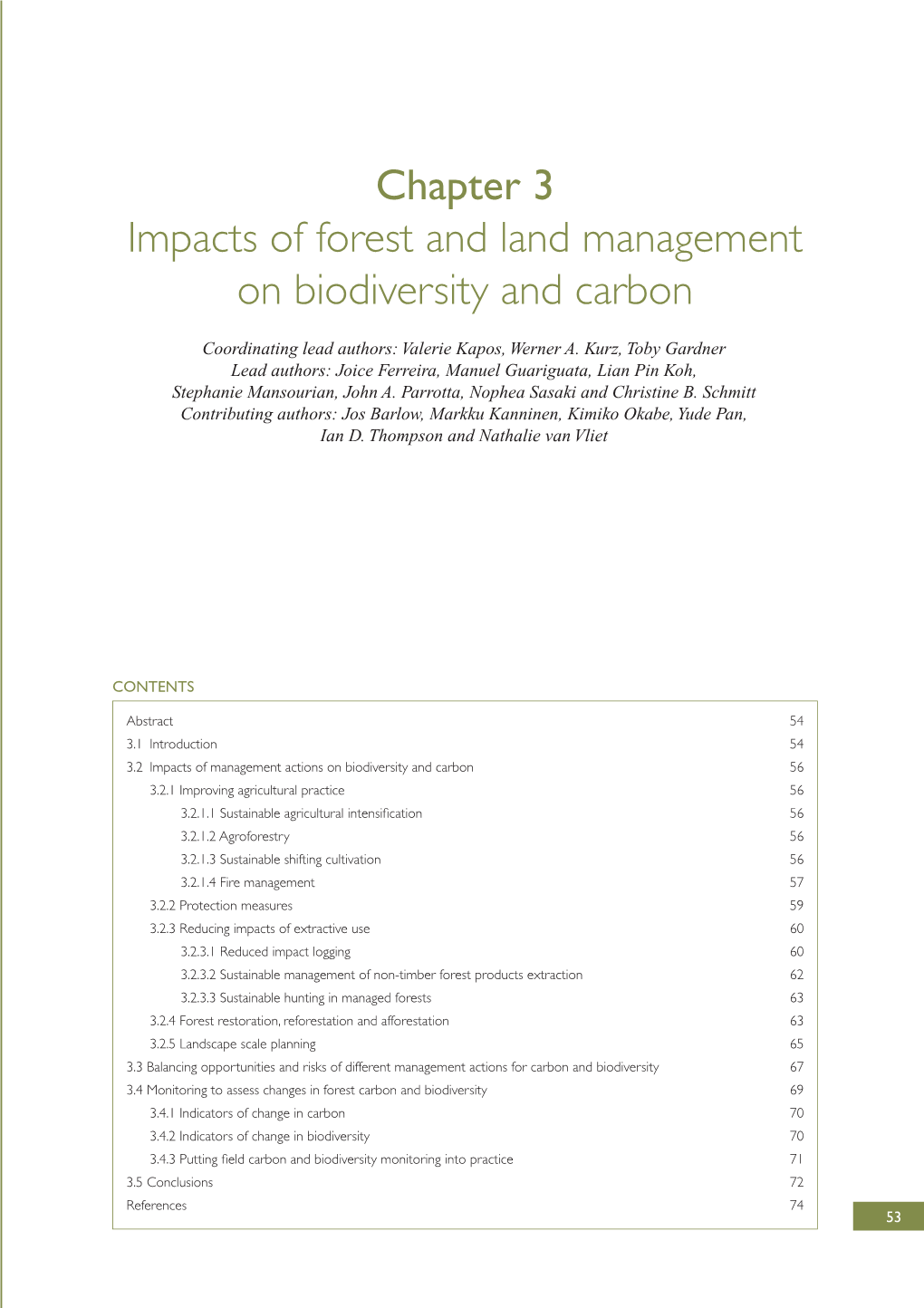 Chapter 3 Impacts of Forest and Land Management on Biodiversity and Carbon