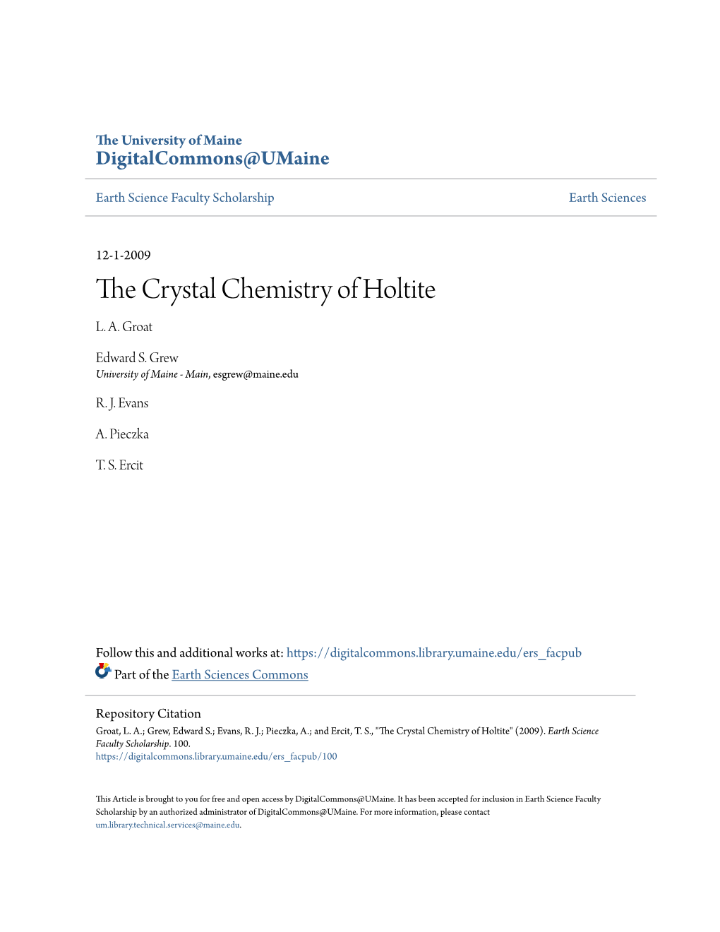 The Crystal Chemistry of Holtite