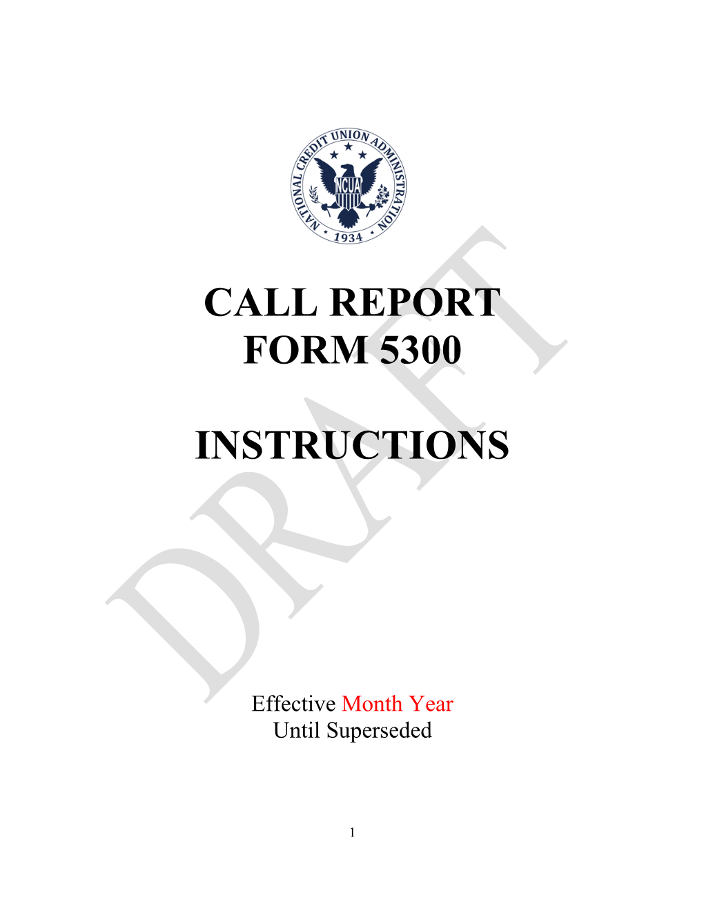 Call Report Form 5300 Instructions