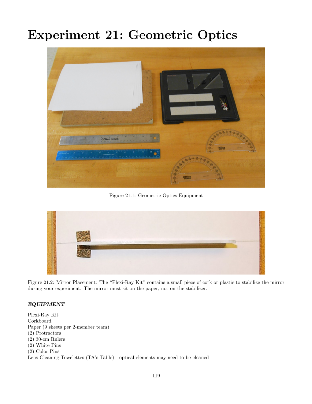 Experiment 21: Geometric Optics