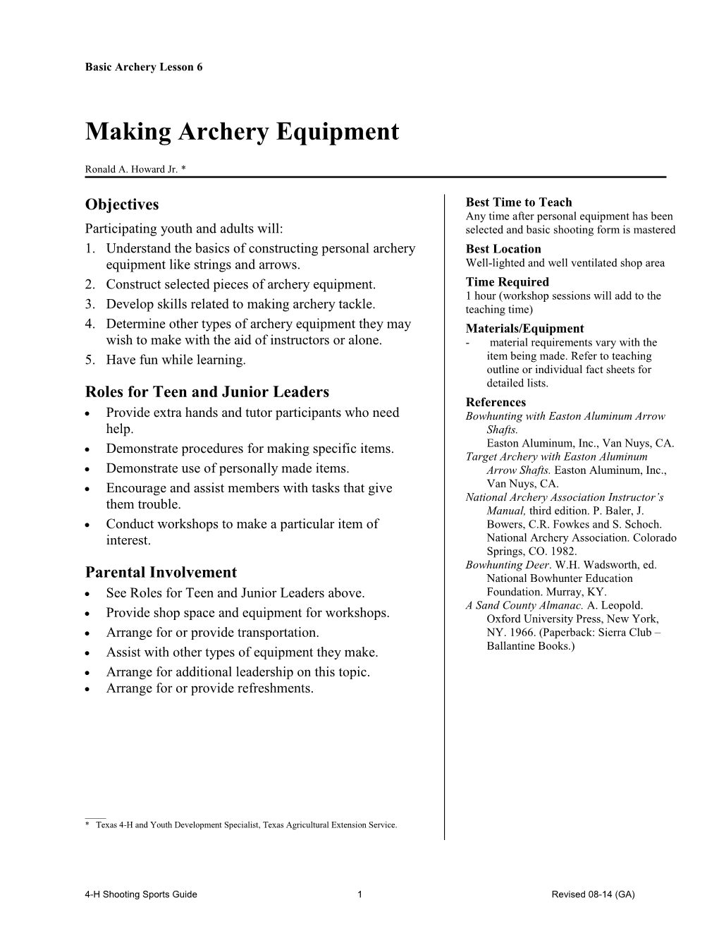 Making Archery Equipment