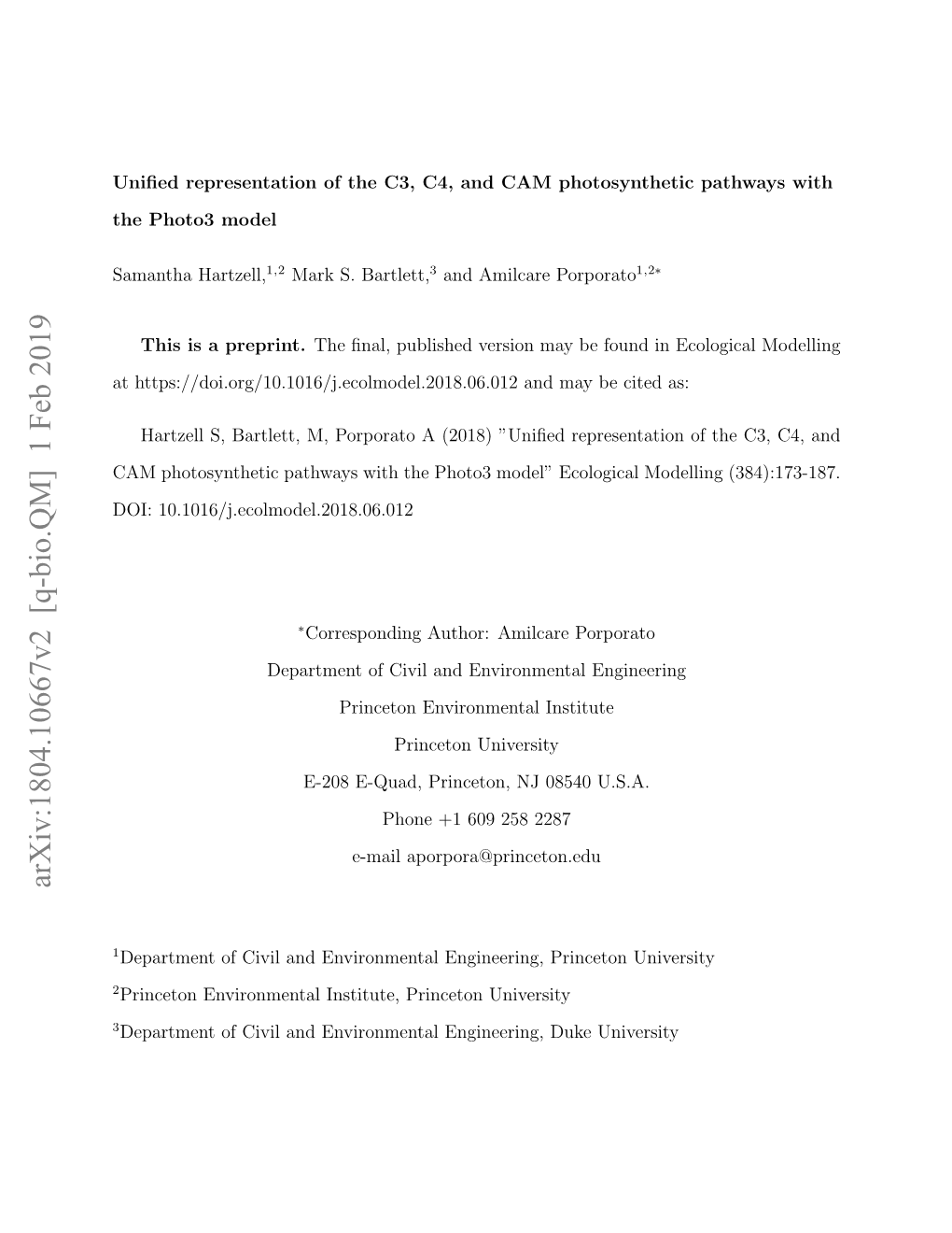 Arxiv:1804.10667V2 [Q-Bio.QM] 1 Feb 2019