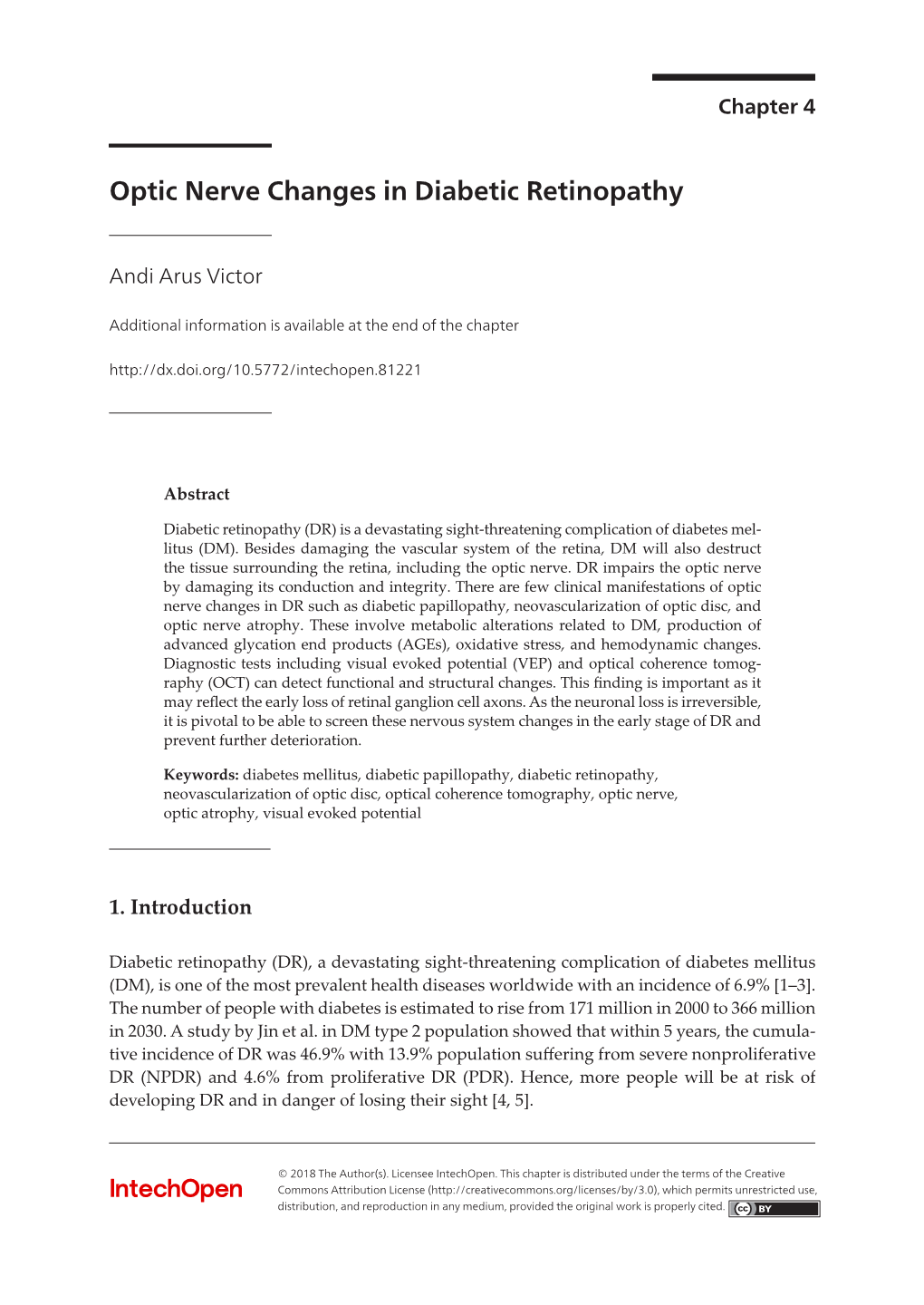 Optic Nerve Changes in Diabetic Retinopathy