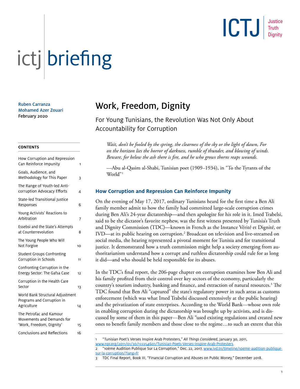 Ictj Briefing