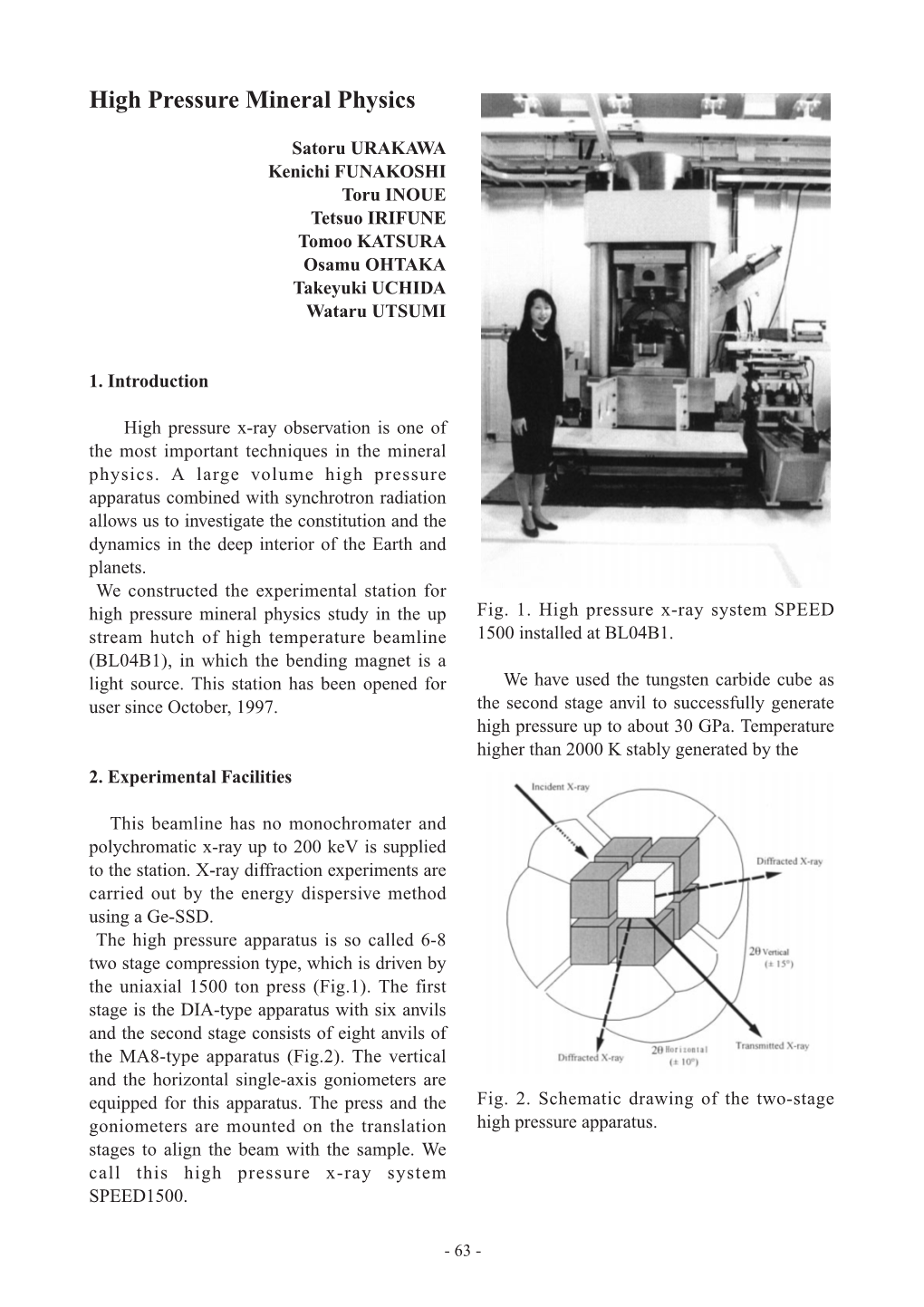 High Pressure Mineral Physics