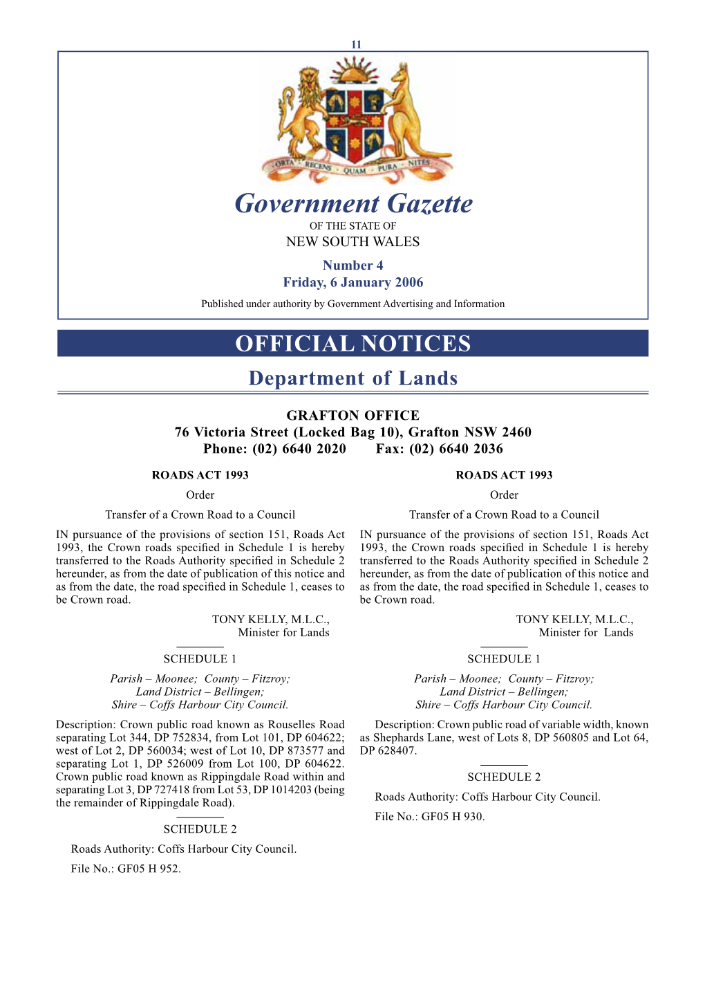 Government Gazette