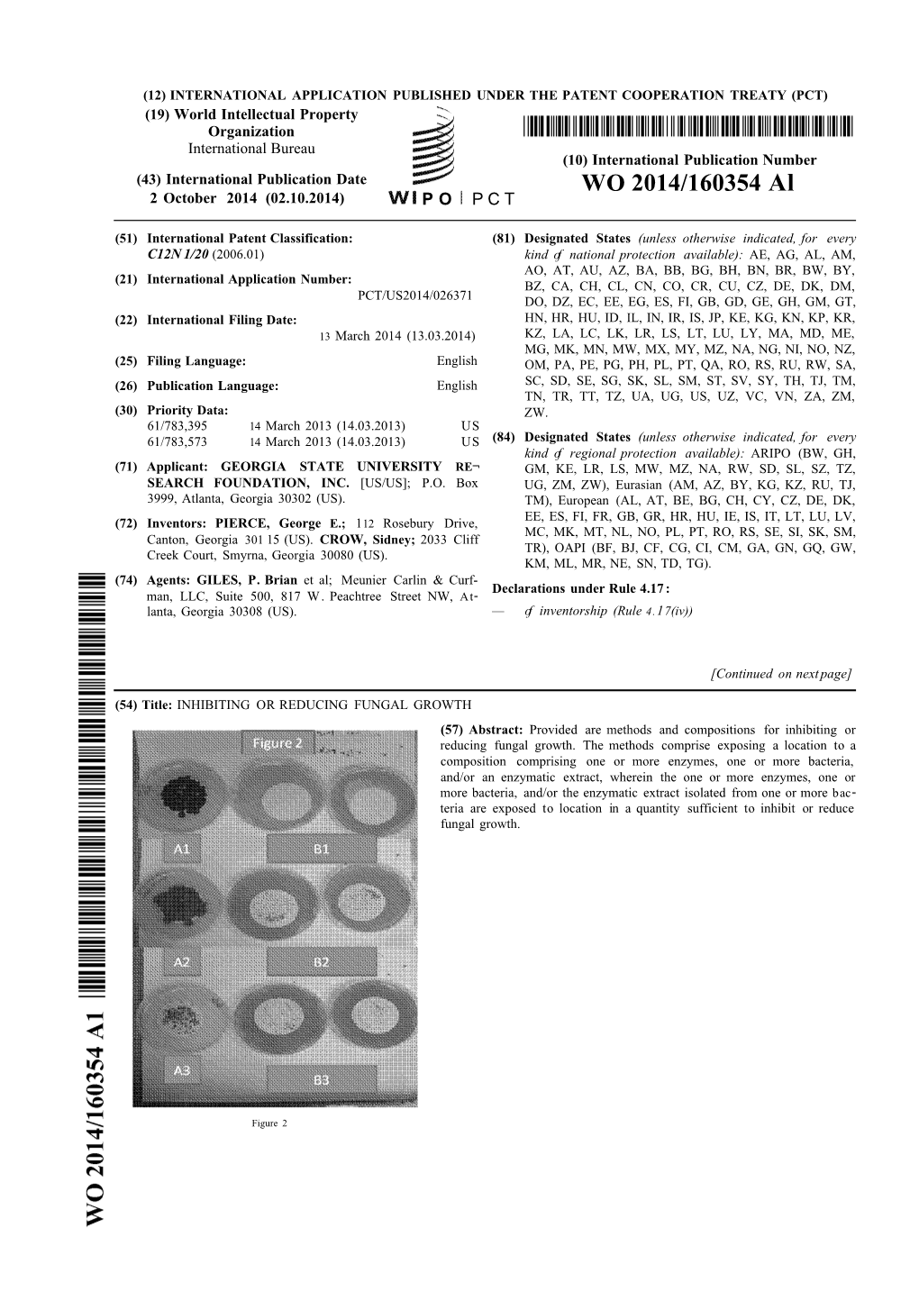 WO 2014/160354 Al 2 October 2014 (02.10.2014) P O P C T