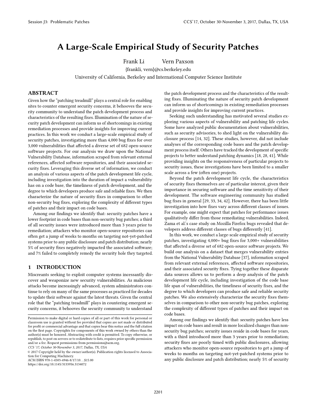 A Large-Scale Empirical Study of Security Patches