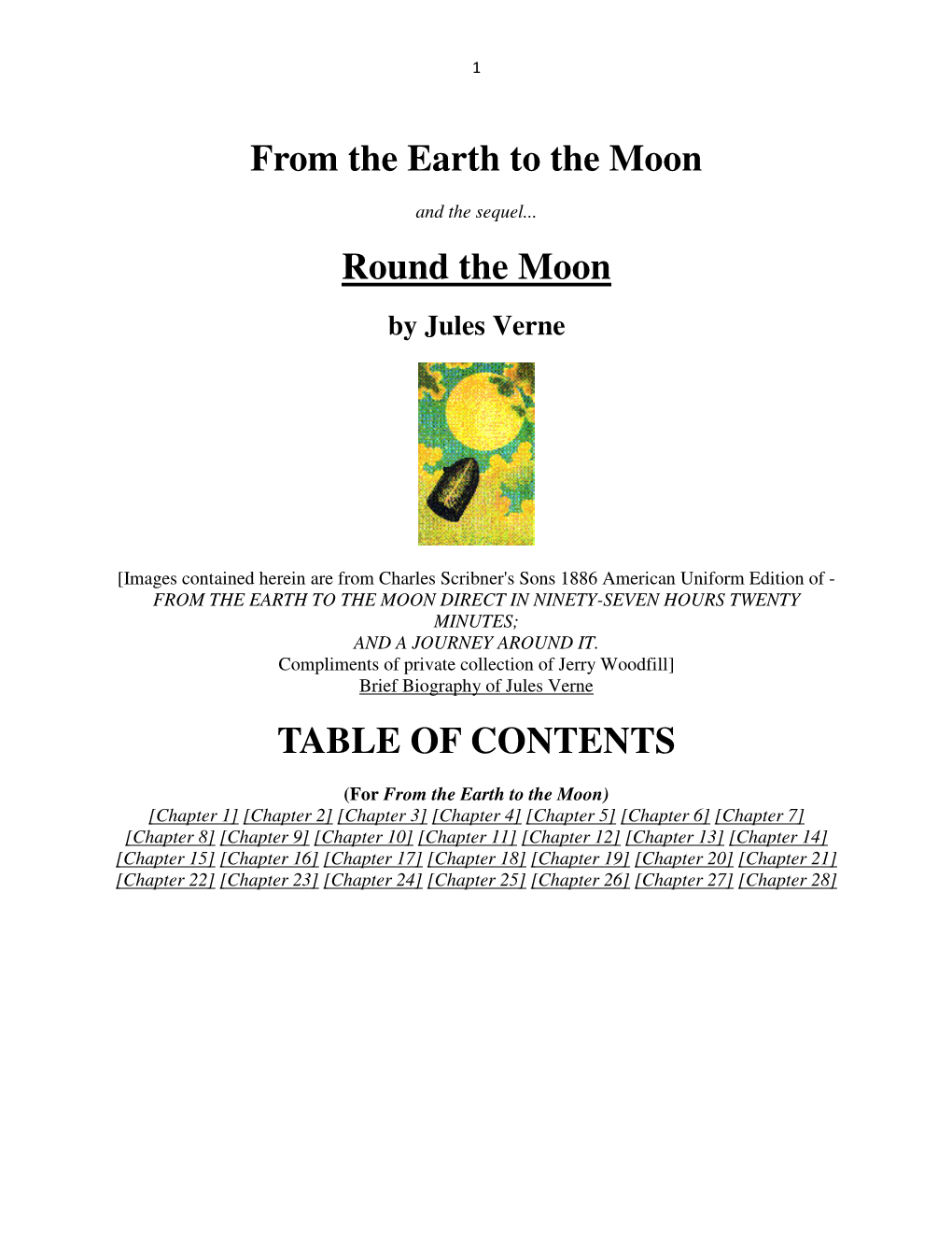 From the Earth to the Moon Round the Moon TABLE of CONTENTS