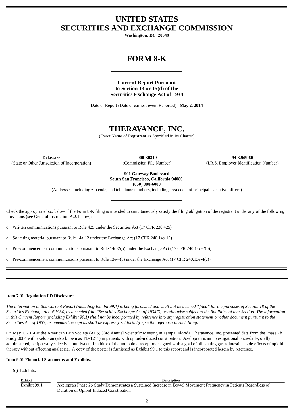 UNITED STATES SECURITIES and EXCHANGE COMMISSION Washington, DC 20549