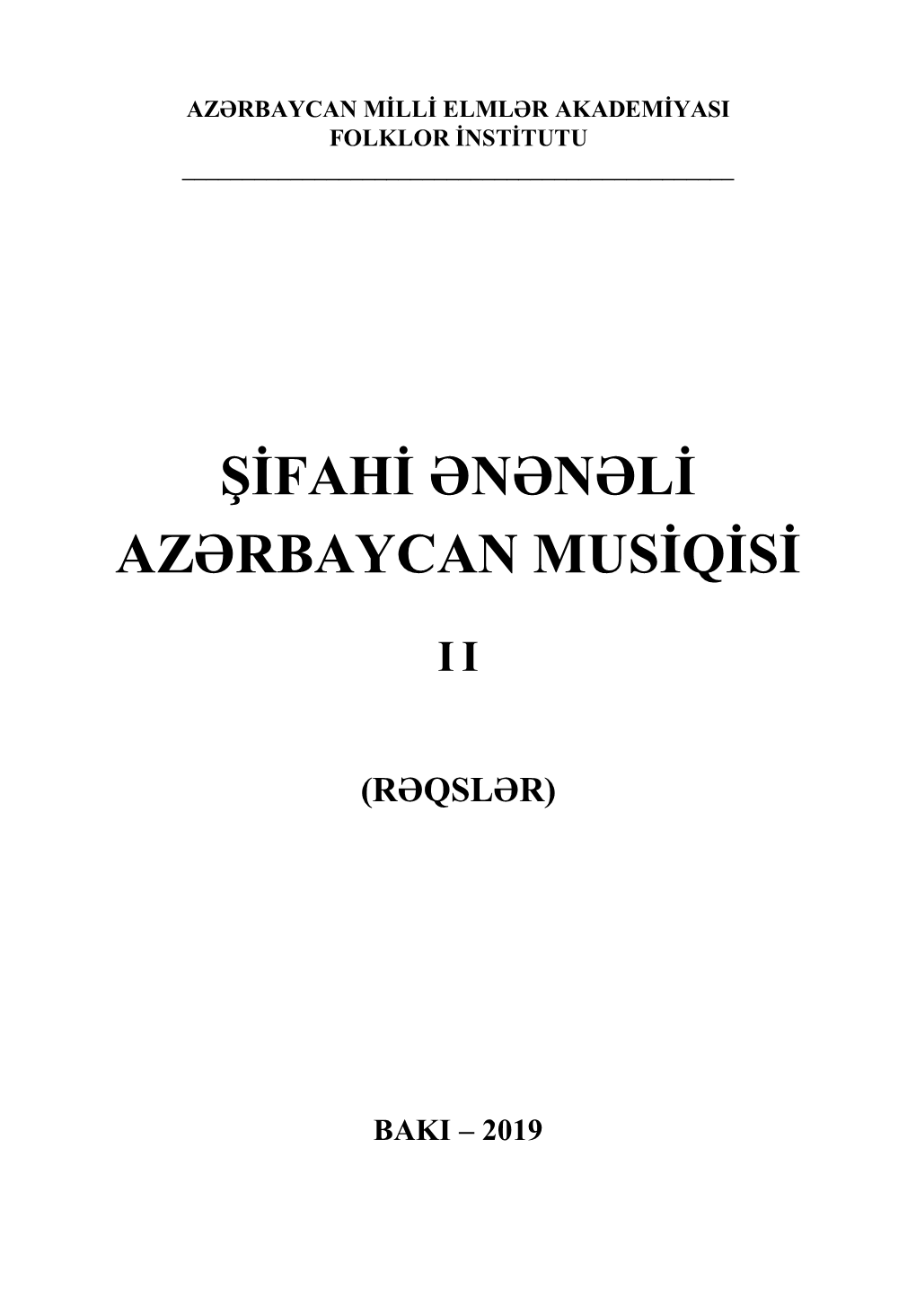 Şifahi Ənənəli Azərbaycan Musiqisi