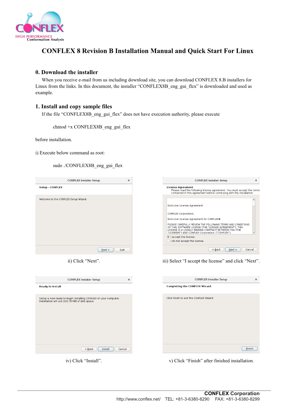 CONFLEX 8 Revision B Installation Manual and Quick Start for Linux