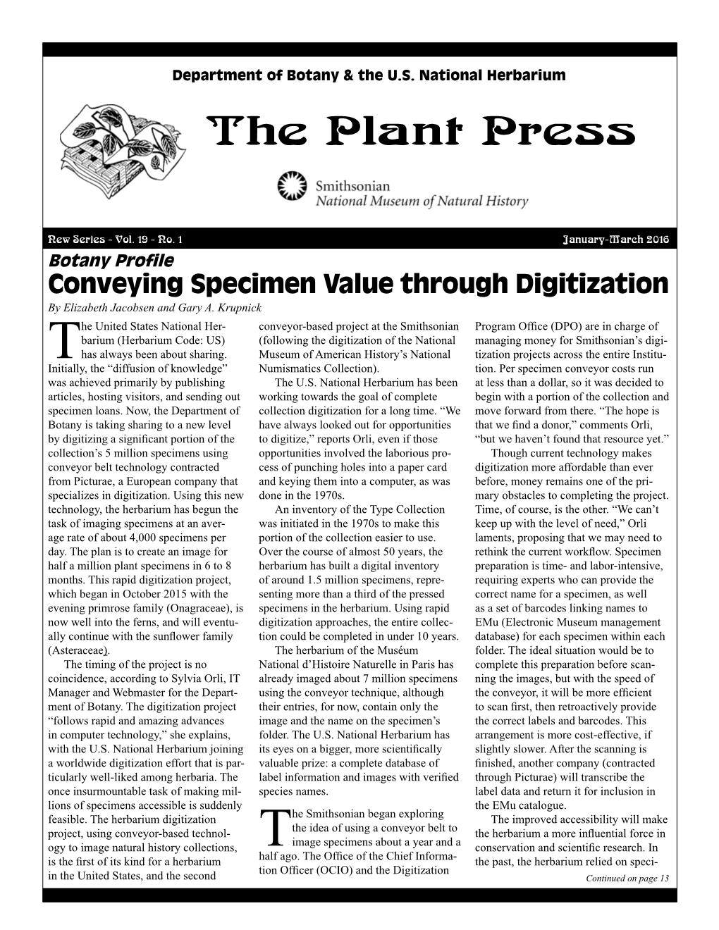 Conveying Specimen Value Through Digitization by Elizabeth Jacobsen and Gary A