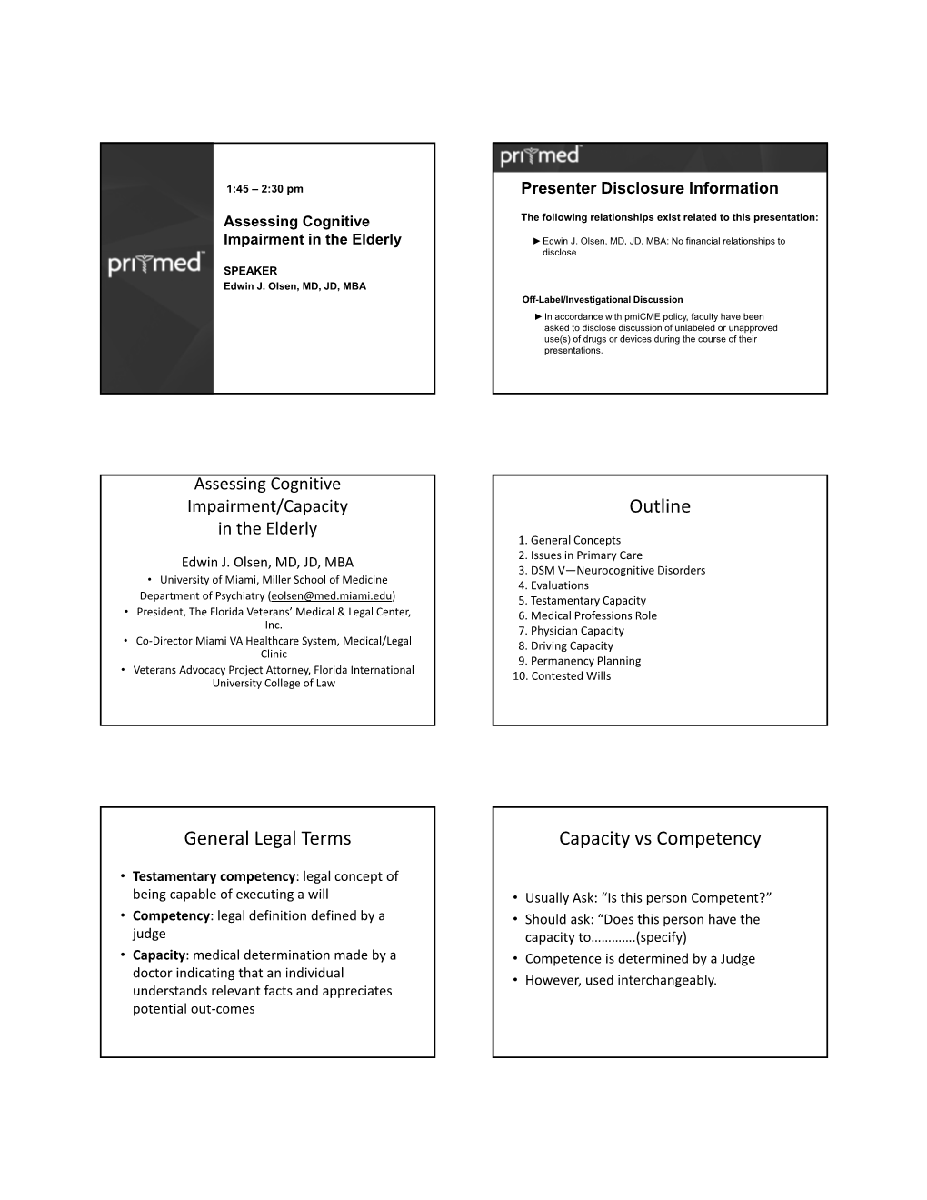 Outline General Legal Terms Capacity Vs Competency