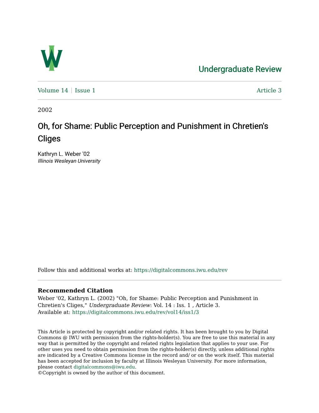 Public Perception and Punishment in Chretien's Cliges