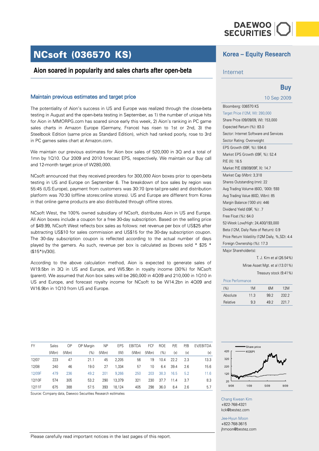 Ncsoft (036570 KS) Korea – Equity Research