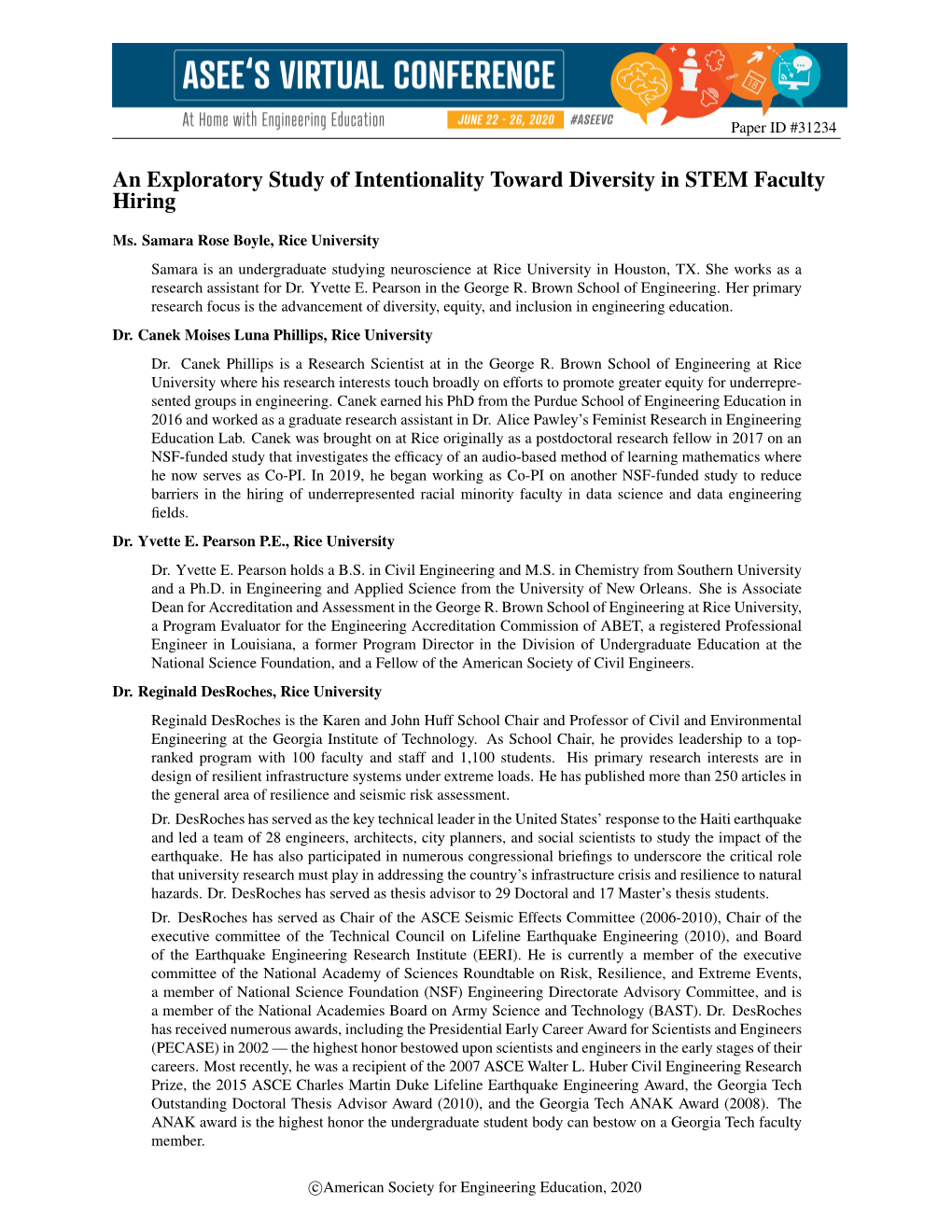 An Exploratory Study of Intentionality Toward Diversity in STEM Faculty Hiring