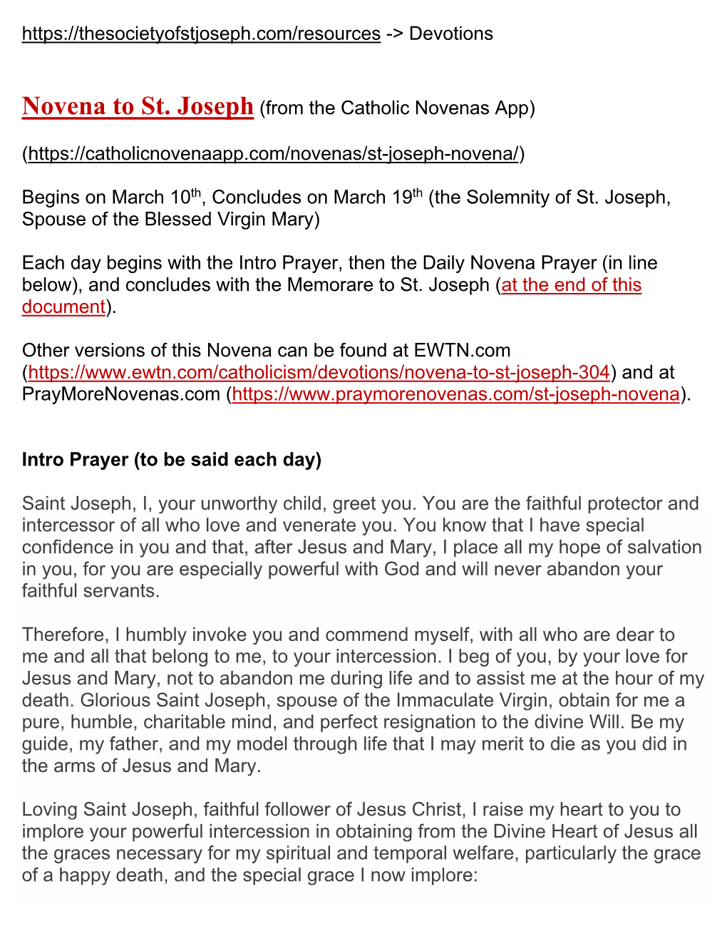 Novena to St. Joseph (From the Catholic Novenas App)