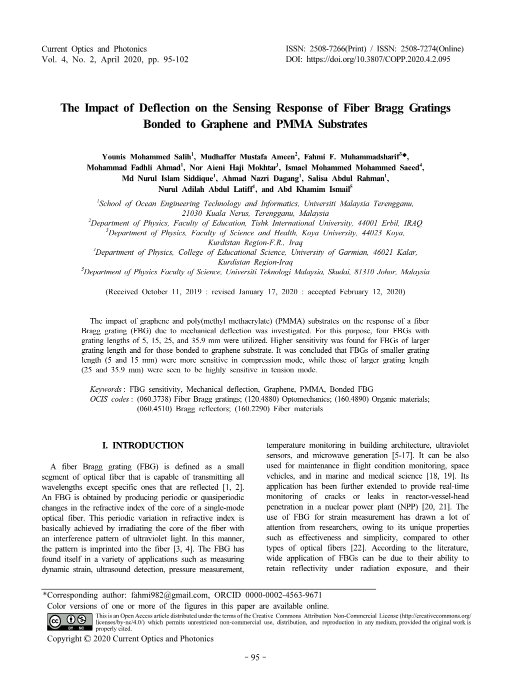 The Impact of Deflection on the Sensing Response of Fiber Bragg Gratings Bonded to Graphene and PMMA Substrates