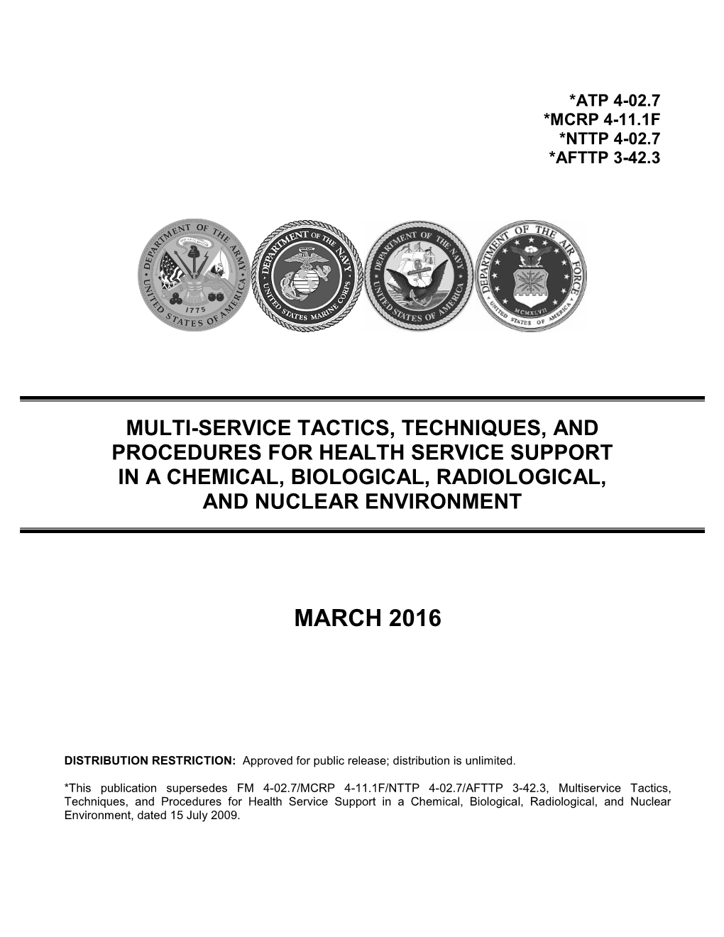 ATP 4-02.7. Multi-Service Tactics, Techniques and Procedures For